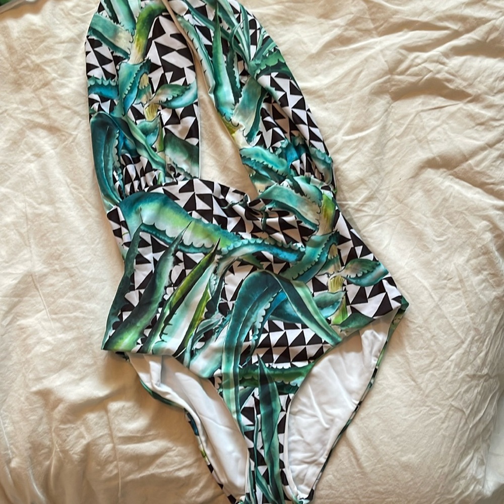 Mara Hoffman Criss Cross Neck One Piece Size Small